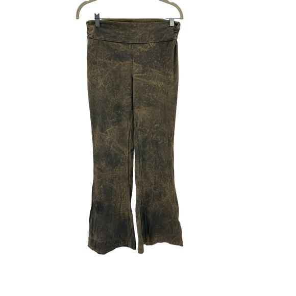 Earthbound bleach dye green flare pants - Picture 1 of 5